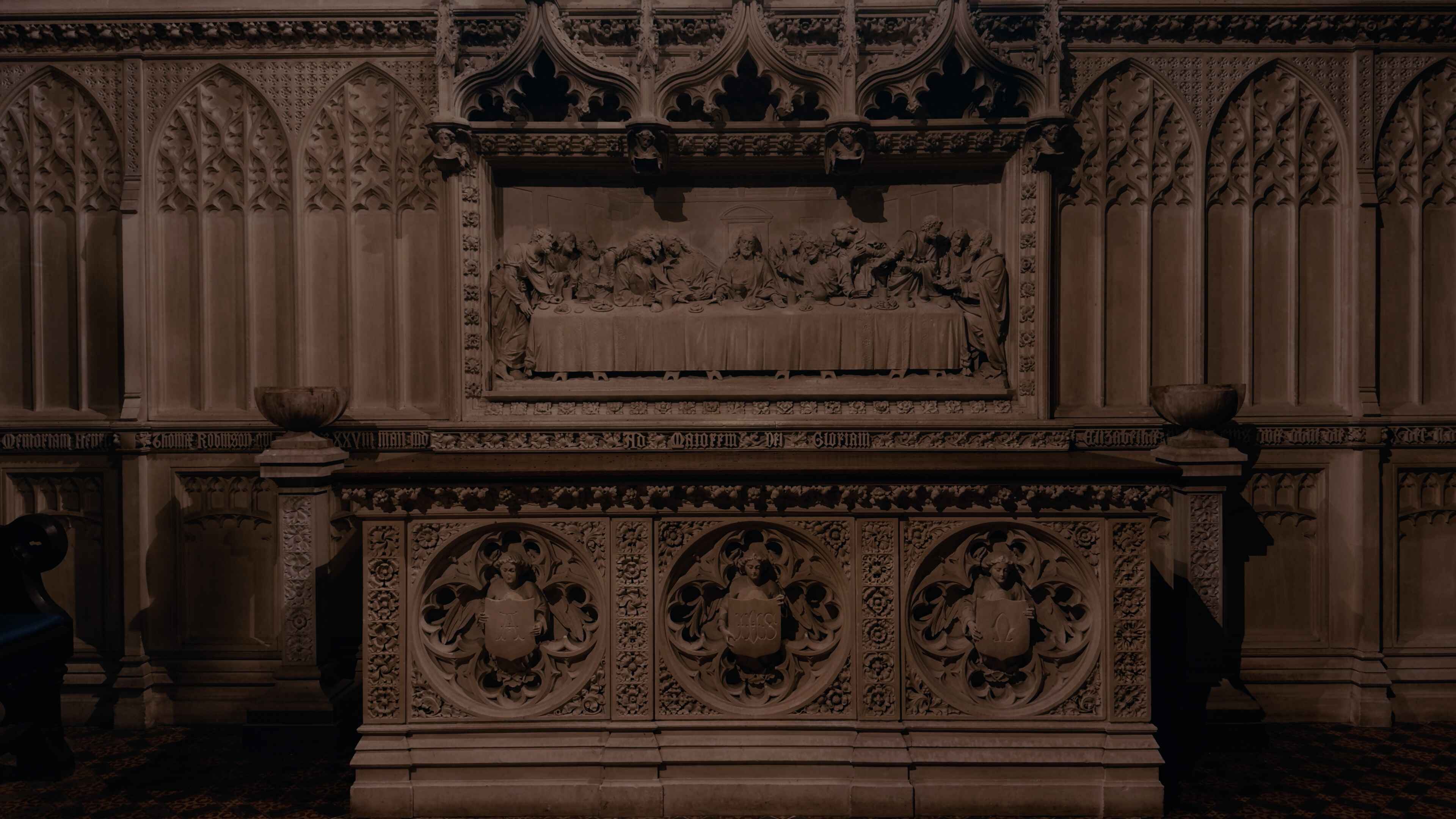 A church altar inspired by the work of Leonardo DaVinci